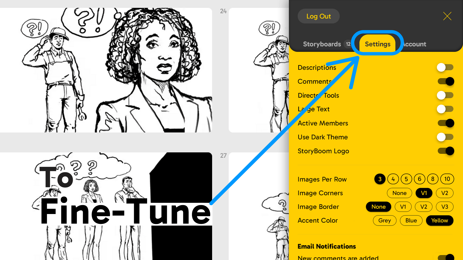 StoryBoom App screenshot: to fine-tune